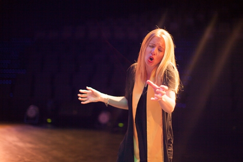 Rachel conducting