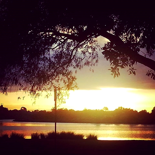 The Swan River at sunrise today